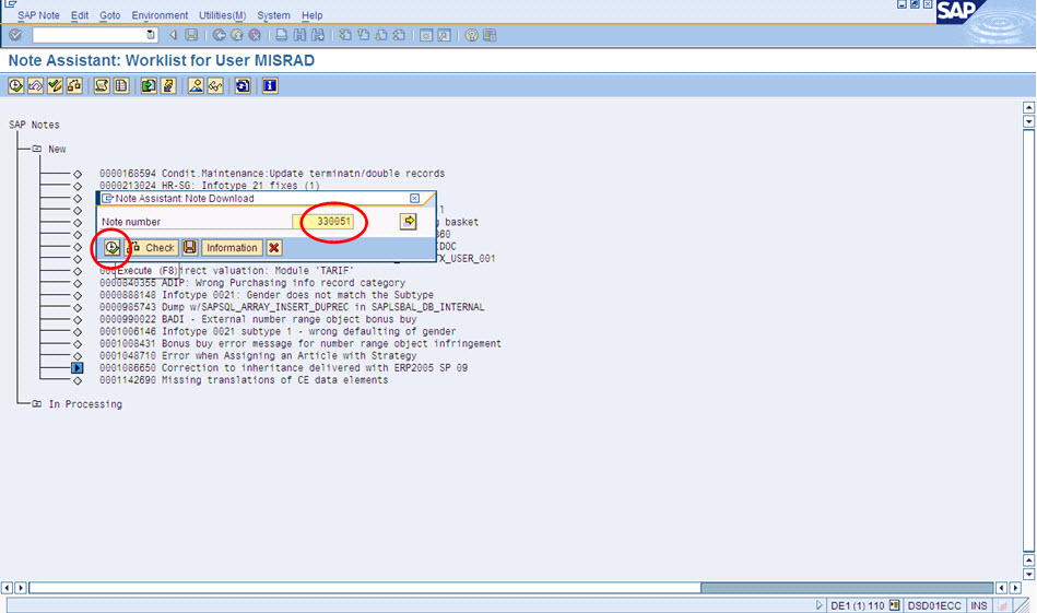 SAP Note Implementation Step By Step Procedure In SAP BASIS